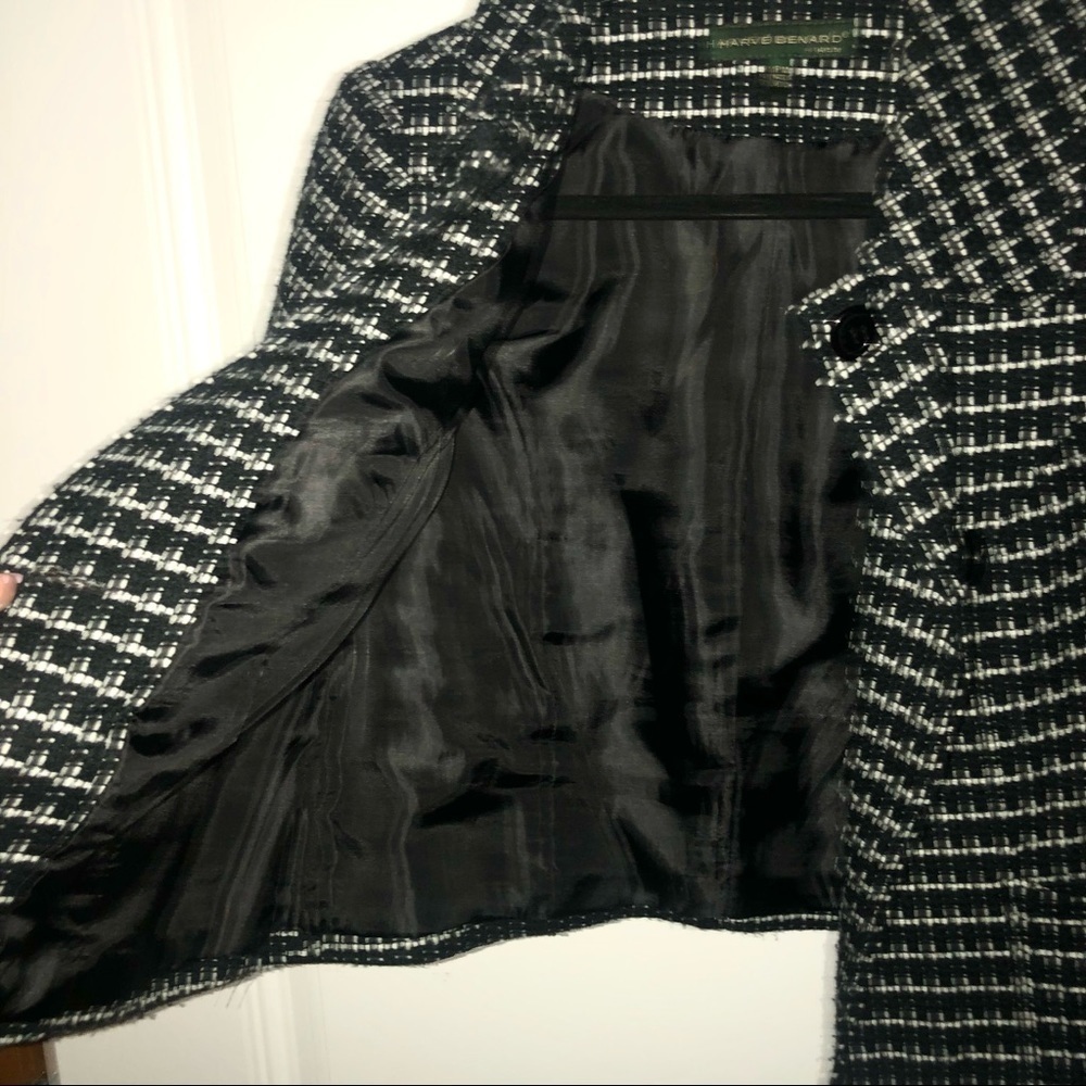 Harve Bernard Black and White Cropped Petite Jacket Petite Medium - Picture 8 of 10